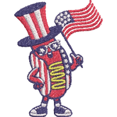 Hotdog-Sunglasses-America-Flag-July - Embroidery Design - FineryEmbroidery